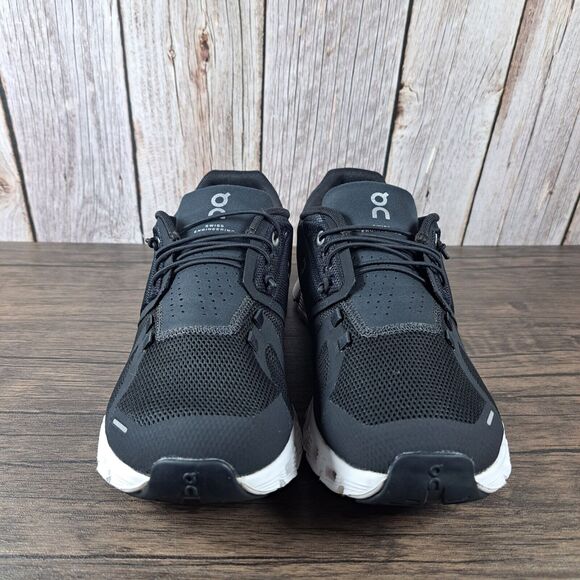 On Cloud 5 Slip On Bungee Lace Running Shoes Black White Women's Sz 9.5 (GUC) - Picture 2 of 9